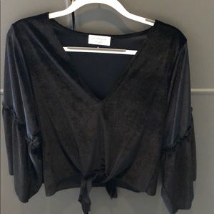 Black velvet long sleeve